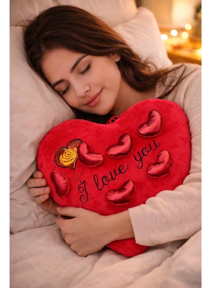 Heart Shaped Plush Soft Toy Pillow 40cm – Red “I Love You” Love Cushion, Romantic Gift for Girlfriend, Wife & Kids, Anniversary, Birthday & Bedroom Home Décor - Image 2